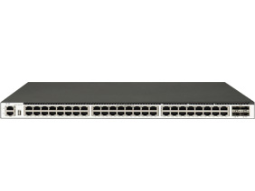 48 個(gè) 1GE Base-T 端口，4 個(gè) 10GE SFP+端口，三層以太網(wǎng)交換機(jī)